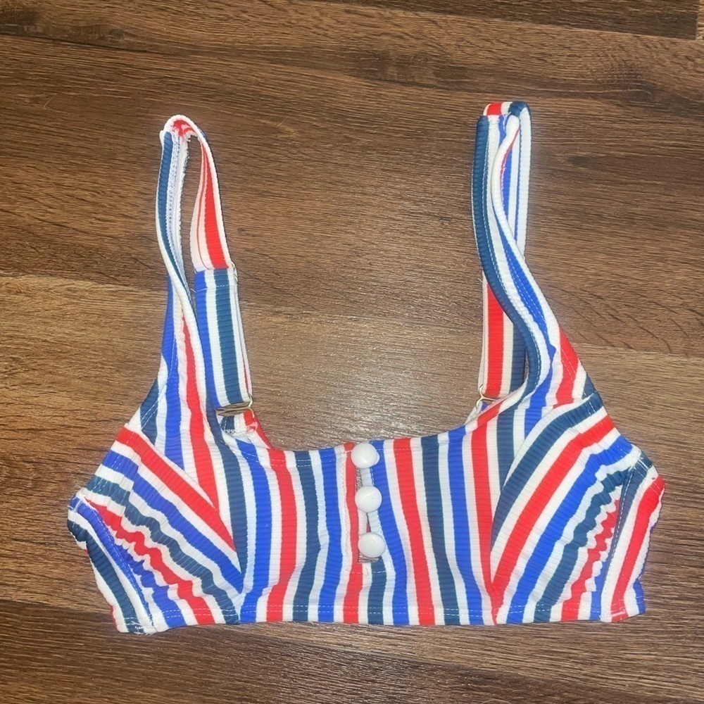 Target Xhilaration Red, White, Blue Striped Bikini Top Size Small